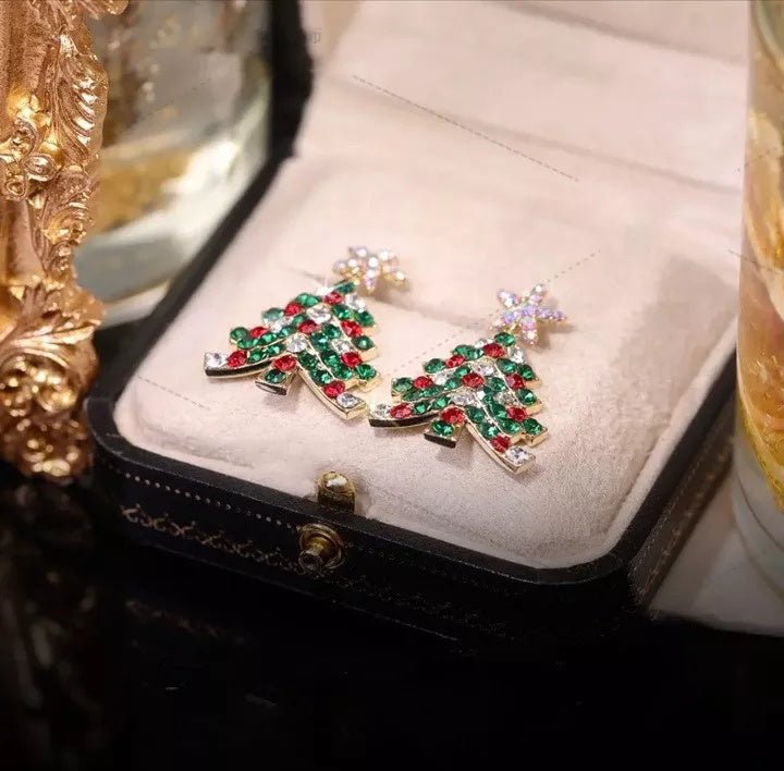 1_76febff7-d9bf-4cf9-bbf0-acc495034365.jpg Sparkling Christmas Tree Earrings - The Perfect Christmas Gift - Image 1