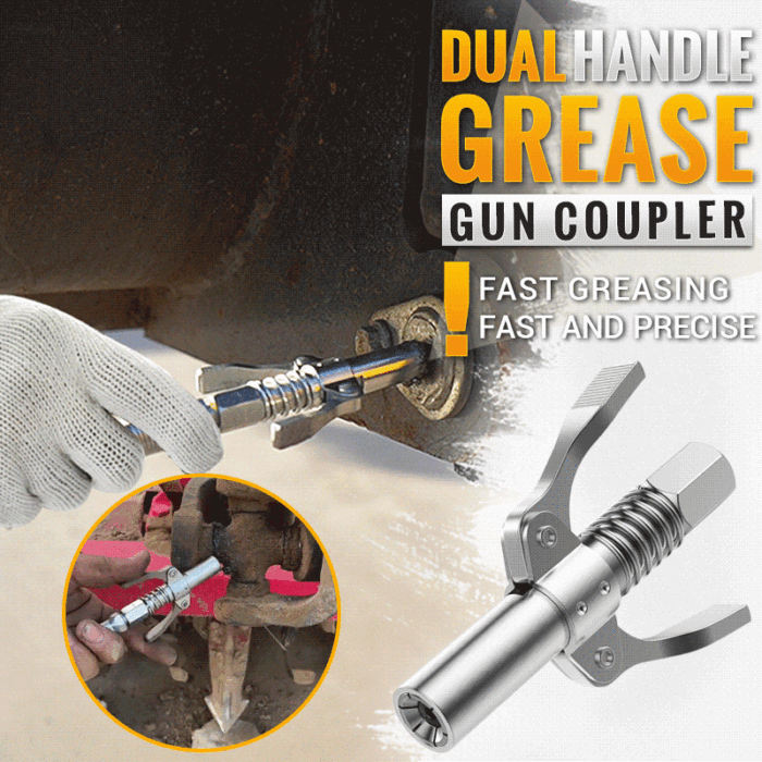 High Pressure Dual Handle Grease Gun Coupler - Image 2