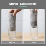 🌿Upgrade Cleaning Cloth - Bamboo Charcoal + Microfiber Hybrid 🏆 🧪 Lab-Tested Absorption | 🧤 Lint-Free | 🎁 Includes Storage Pouch - Image 3