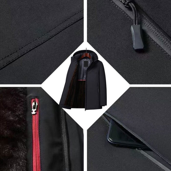 【Warm Gift】 Men's Thermal Thick Hooded Parka Coat - Image 5
