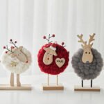 🎄Christmas Home Decor Wool🐏 - Wood Felt Reindeer Elk Tree Decorations - Image 10