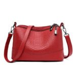 Fashionable shoulder bag with a crocodile print - Image 14
