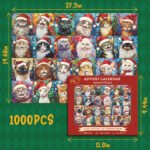🎁Happy Christmas Cats Advent Calendar Jigsaw Puzzle 1000 Pieces - Image 3