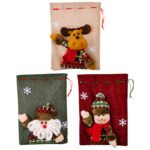 Drawstring Christmas 3D Xmas Linen Gift Bags - Image 5
