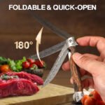 🗡️✨Folding knife with wooden handle for work. hiking & camping⛺ - Image 3