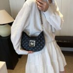 Women's Quilted Dumpling Design Chain Crossbody Bag - Image 7