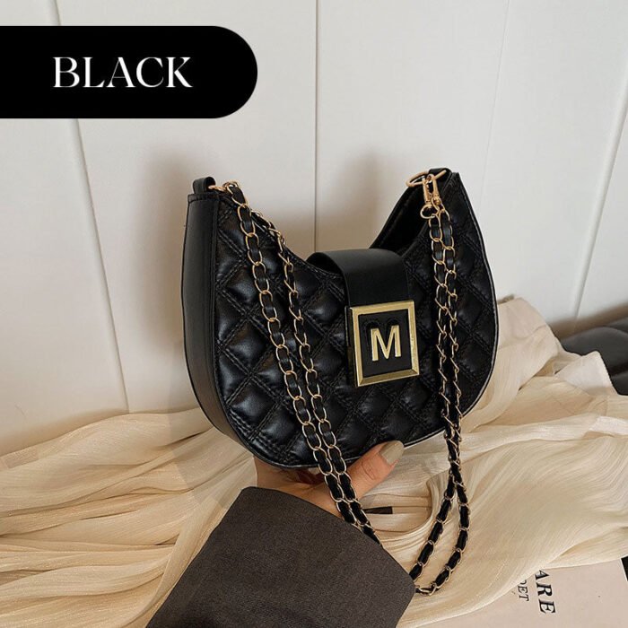 Women's Quilted Dumpling Design Chain Crossbody Bag - Image 10