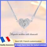 Love Heart With Diamonds Magnetic Necklace - Image 3