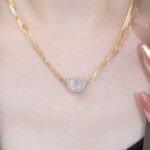 Love Heart With Diamonds Magnetic Necklace - Image 4