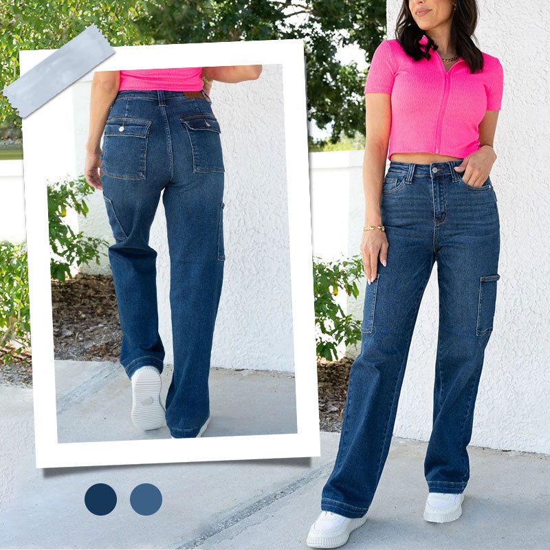 spp_20250308180057_30c3cc8360704854118b36d81dd9f666_710d0442-3ce5-4a5e-9b2c-d45e28250c14.jpg 🎉Hot Sale 50% OFF🎉High Rise Cargo Wide-Leg Stretch Jeans for Women - Image 1