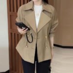 Women's Lapel Double Breasted Short Coats - Image 3