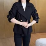 Women's Lapel Double Breasted Short Coats - Image 2