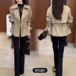 Women's Lapel Double Breasted Short Coats - Image 9
