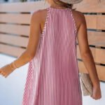 🔥Popular Styles💖Women's Striped V-Neck Sleeveless Short Dress - Image 6
