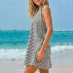 🔥Popular Styles💖Women's Striped V-Neck Sleeveless Short Dress - Image 11