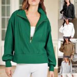 🔥2023 popular hot sale🔥 women's loose zipper collar coat - Image 10